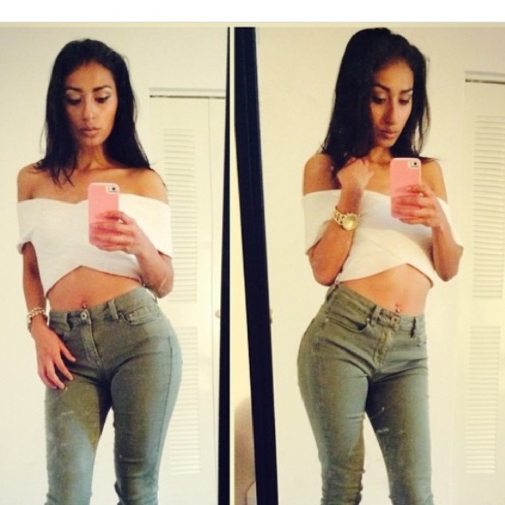 Strapless white top